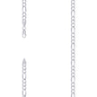 925 Sterling Silver Super Flat Figaro Chain Rhodium Plated 120 4.9mm-24