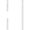 925 Sterling Silver Super Flat Figaro Chain Rhodium Plated 150 5.6mm-8