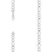 925 Sterling Silver Super Flat Figaro Chain Rhodium Plated 160 6.6mm-26