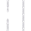925 Sterling Silver Super Flat Figaro Chain Rhodium Plated 180 7.8mm-24