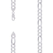 925 Sterling Silver Super Flat Figaro Chain Rhodium Plated 250 10mm-20
