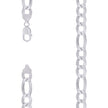 925 Sterling Silver Super Flat Figaro Chain Rhodium Plated 300 12mm-26