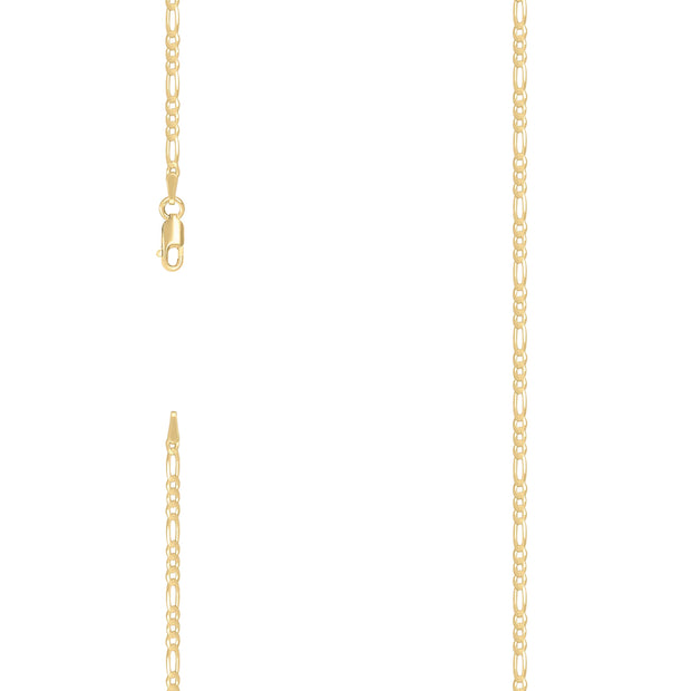 925 Silver Super Flat Figaro Chain 2.3mm
