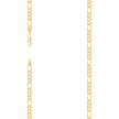 925 Sterling Silver Super Flat Figaro Chain Yellow Plated 120 4.9mm-18