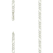 925 Sterling Silver Super Flat Figaro Chain Silver Plated 150 5.6mm-24
