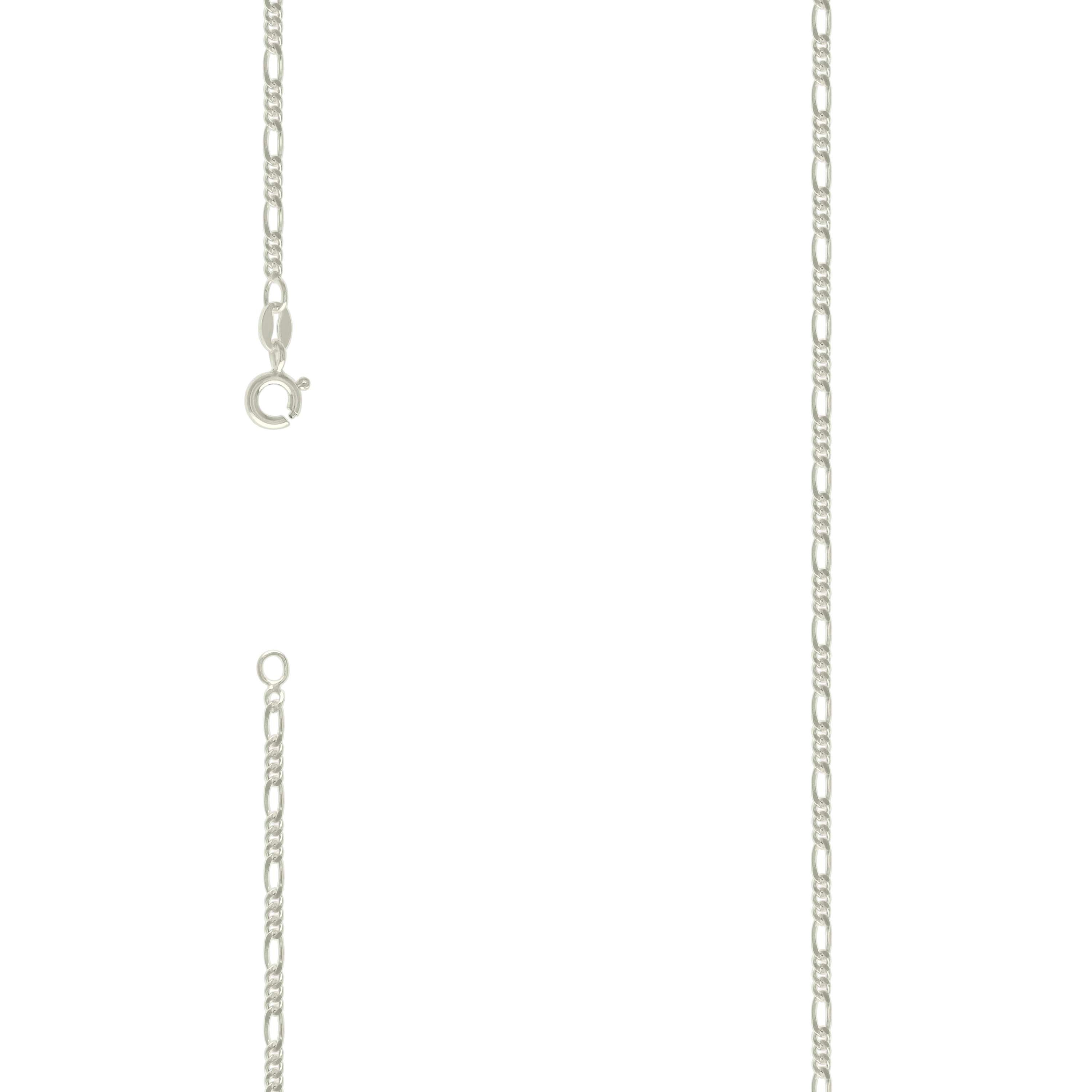 925 Sterling Silver Solid Classic Figaro Silver Plated 060 2.0mm-8