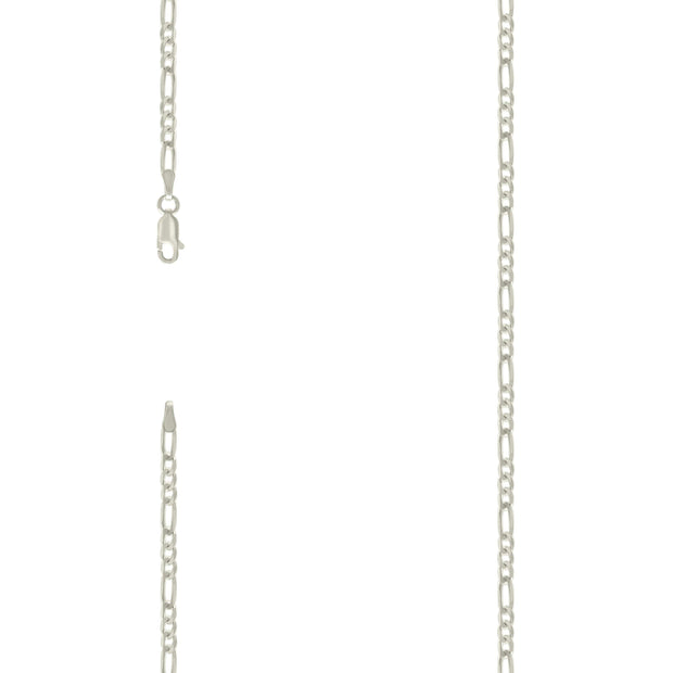 925 Silver Solid Classic Figaro 3.0mm
