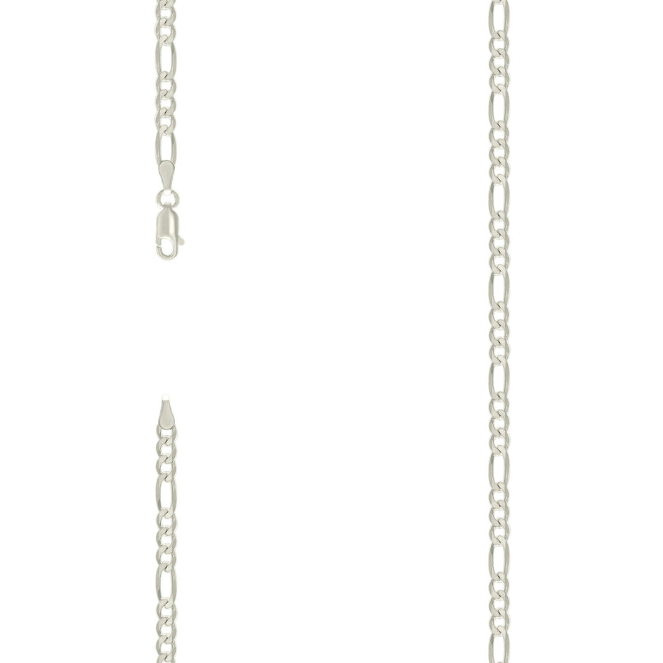 925 Sterling Silver Solid Classic Figaro Silver Plated 100 4.0mm-7"