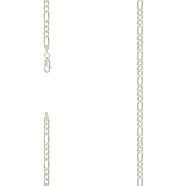 925 Silver Solid Classic Figaro 4.0mm