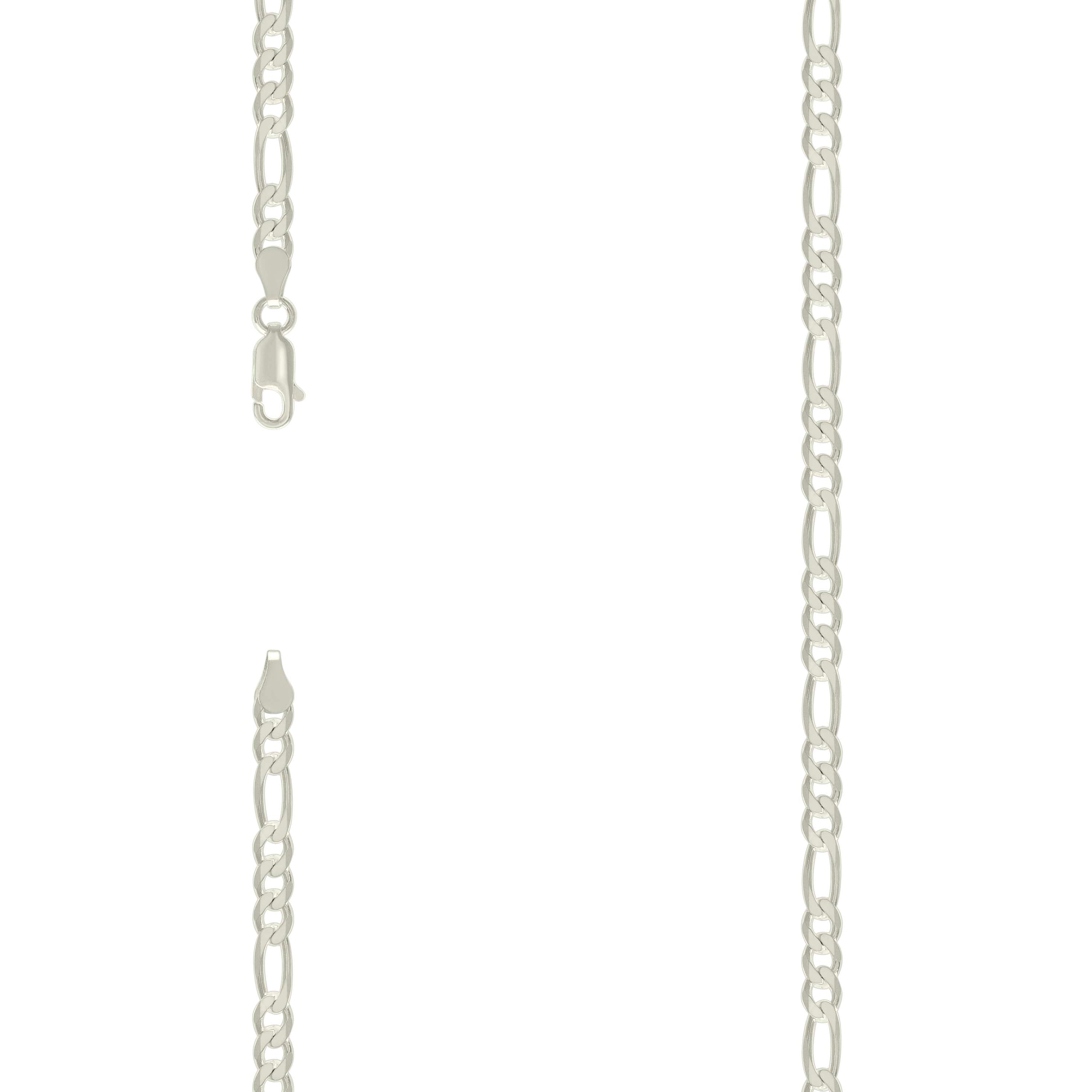 925 Sterling Silver Solid Classic Figaro Silver Plated 120 5.0mm-16