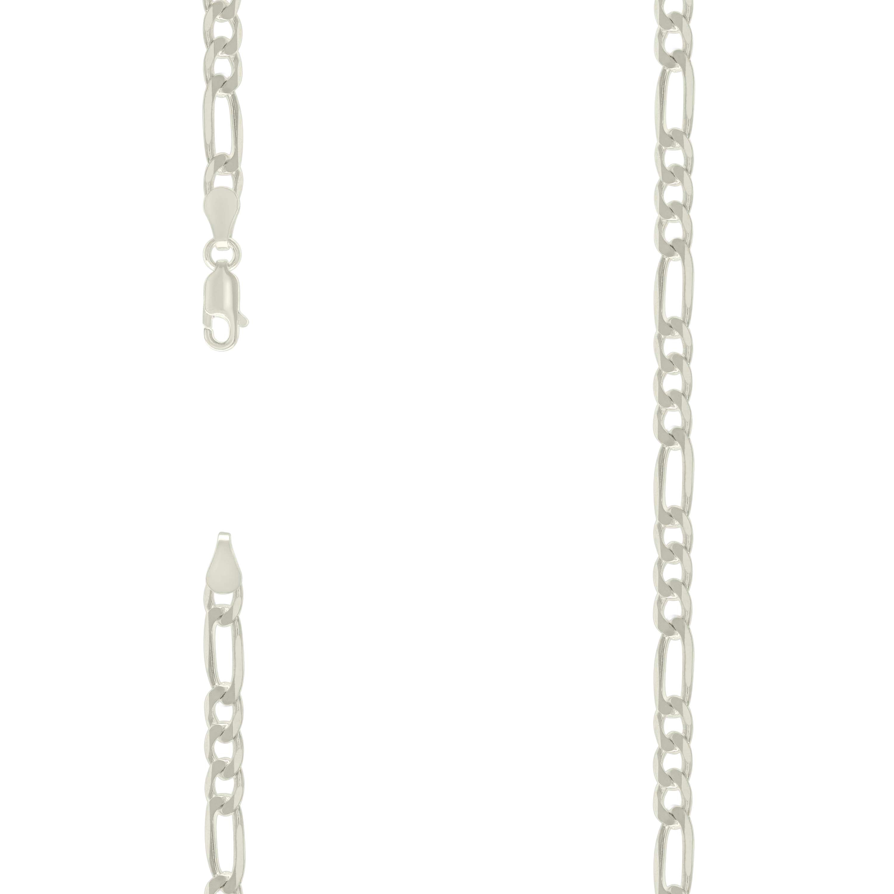 925 Sterling Silver Solid Classic Figaro Silver Plated 150 6.0mm-18