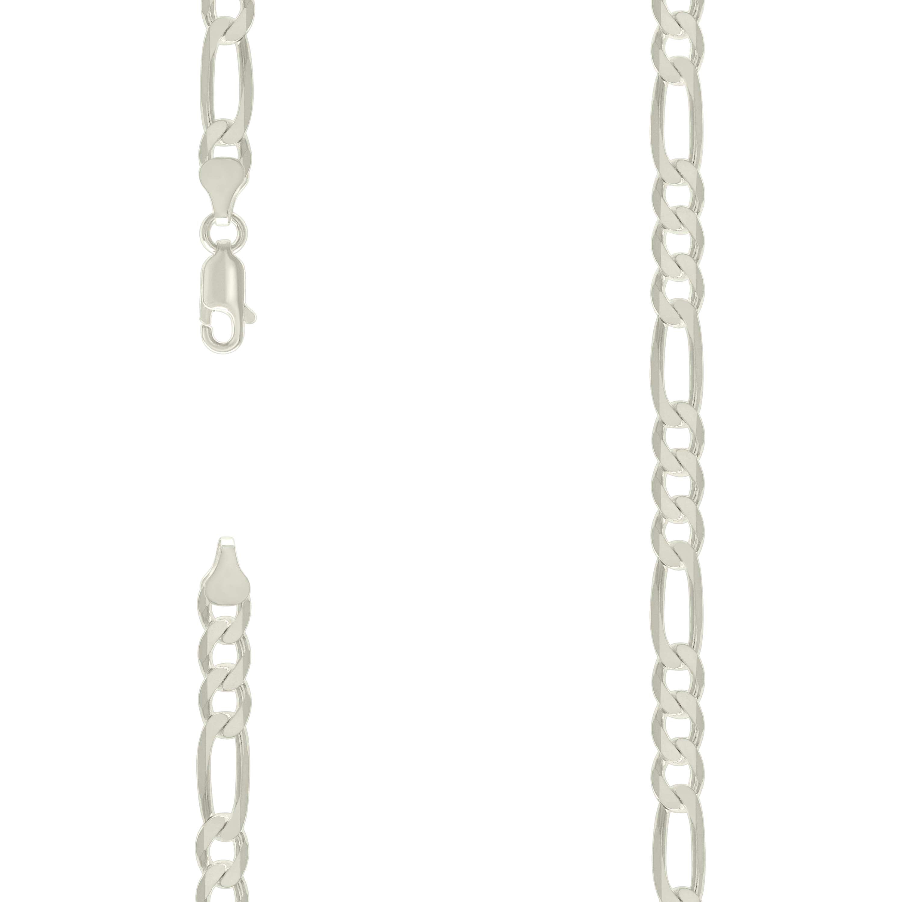 925 Sterling Silver Solid Classic Figaro Silver Plated 180 7.0mm-7