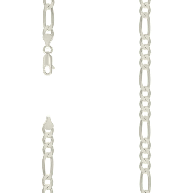 925 Silver Solid Classic Figaro 7.0mm