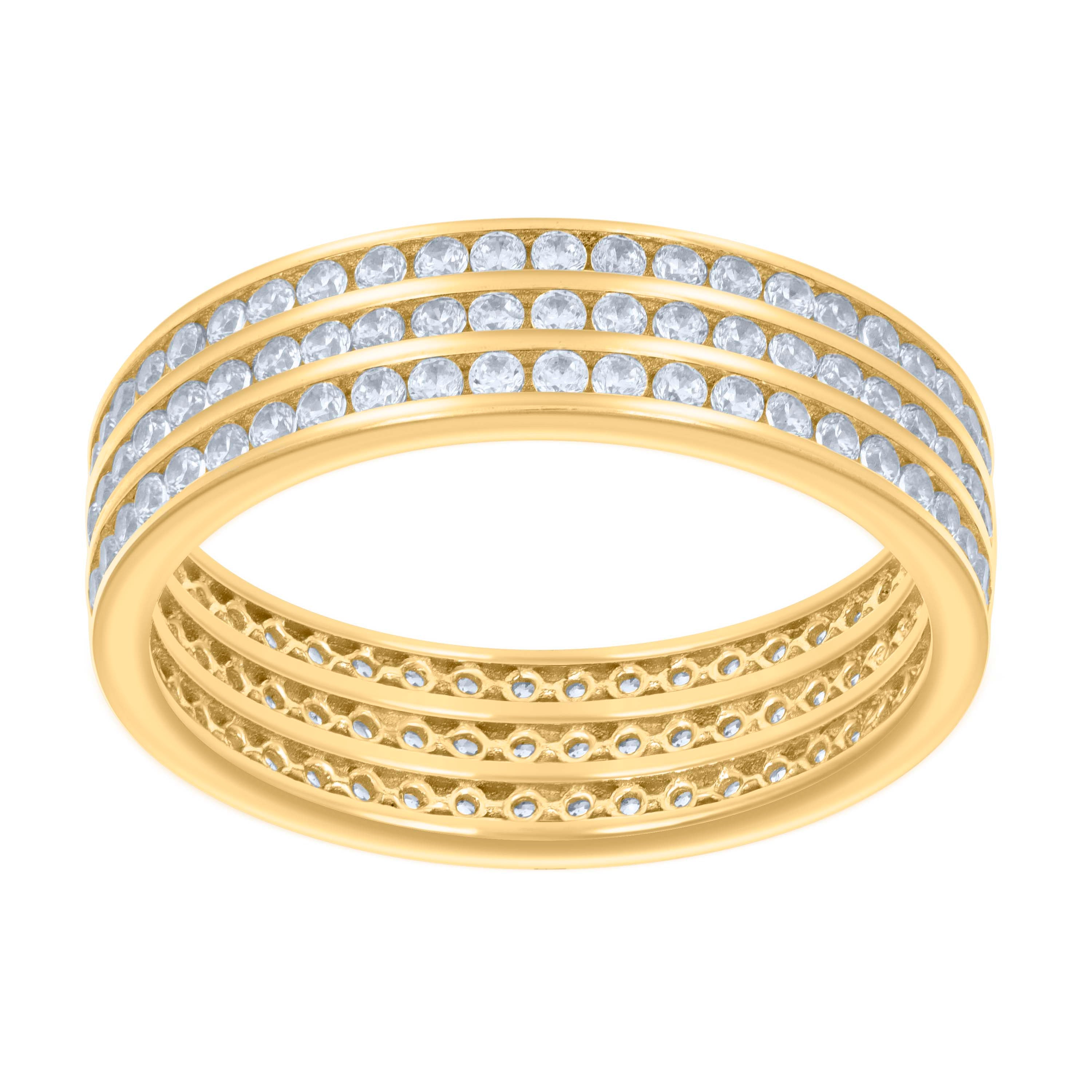 14kt Yellow Gold Womens Cubic-Zirconia Eternity Band Ring 