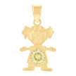 10kt Yellow Gold Womens Green Cubic-Zirconia Girl Birthstone Baby Charm Pendant