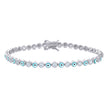 925 Sterling Silver Womens Cubic-Zirconia Evil Eye Good Luck Fashion Link Bracelet 7.25