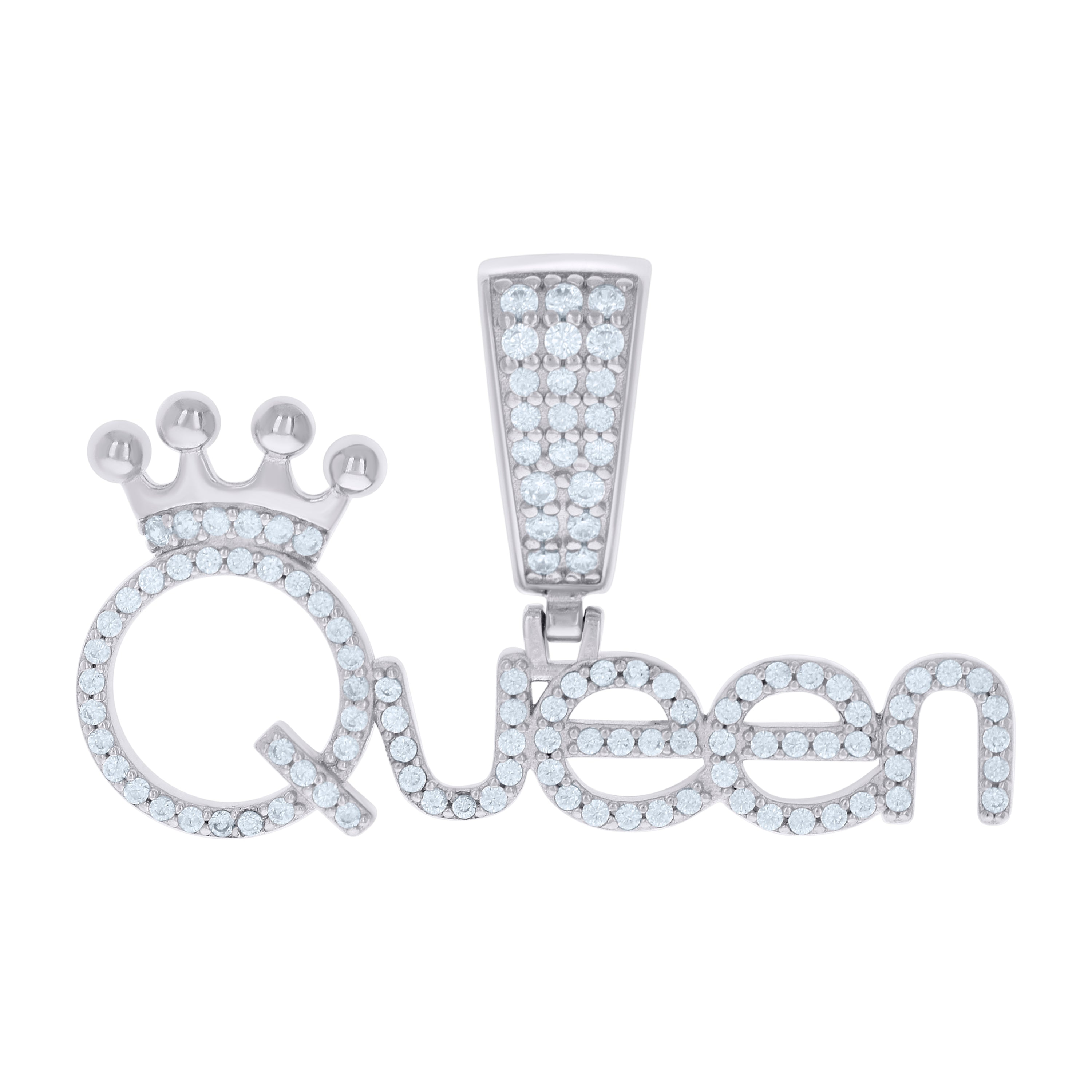 925 Sterling Silver Womens Cubic-Zirconia Queen Fashion Charm Pendant