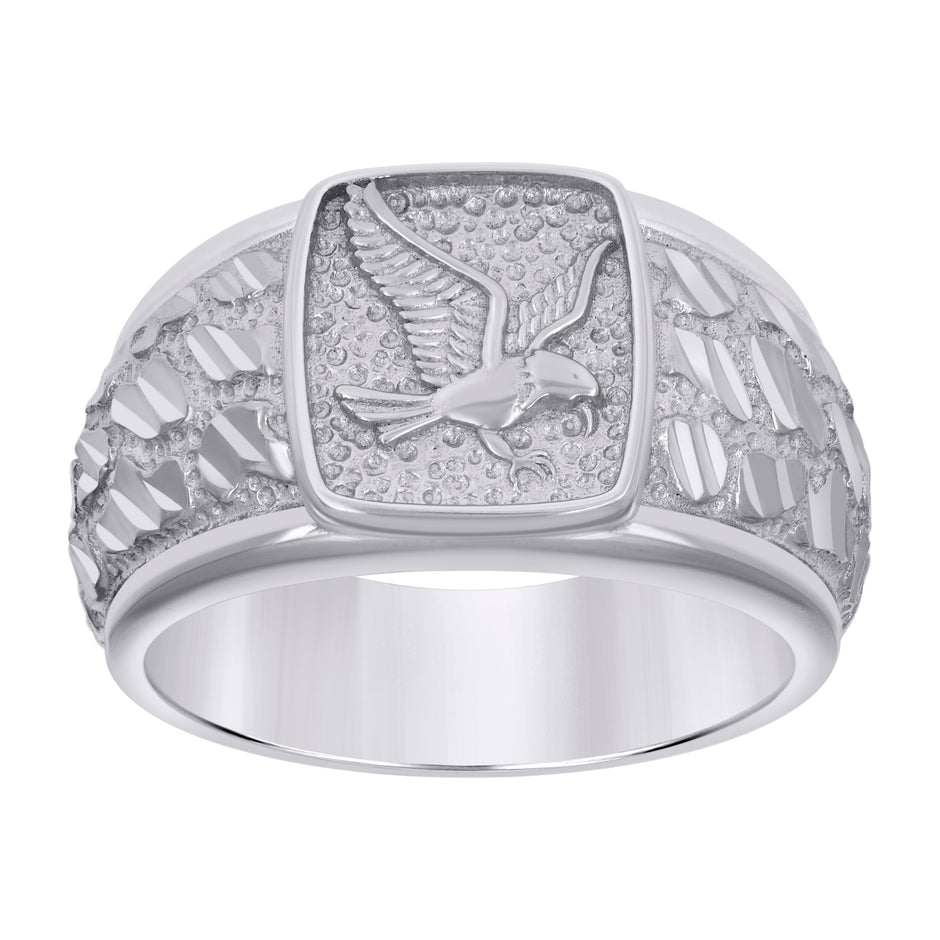 925 Sterling Silver Mens Eagle Bird Wildlife Ring Size 10