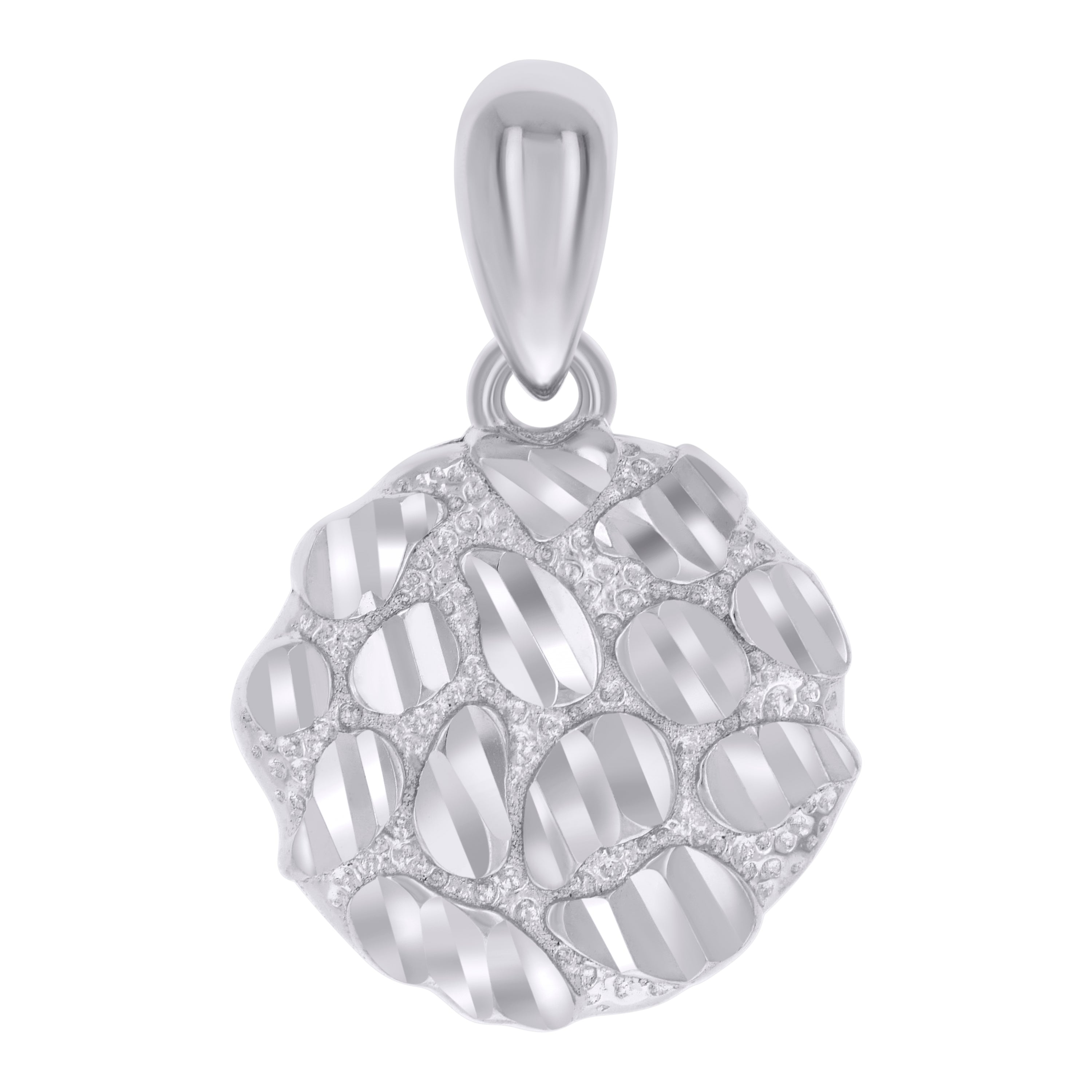 925 Sterling Silver Womens Nugget Fashion Charm Pendant