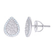 925 Sterling Silver Womens Cubic-Zirconia Nugget Teardrop Stud Earrings