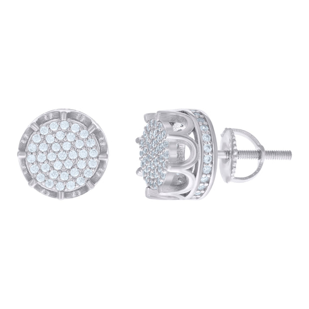 925 Sterling Silver Womens Cubic-Zirconia Fashion Stud Earrings