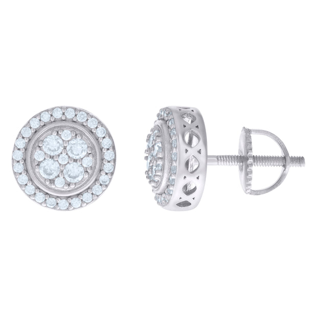 925 Sterling Silver Womens Cubic-Zirconia Fashion Stud Earrings