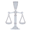 925 Sterling Silver Mens Cubic-Zirconia Scales of Justice Symbols Charm Pendant