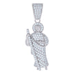 925 Sterling Silver Mens Cubic-Zirconia St. Jude Saints Religious Charm Pendant