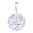 925 Sterling Silver Mens Cubic-Zirconia ALLAH Symbol Religious Charm Pendant