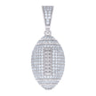 925 Sterling Silver Mens Cubic-Zirconia Football Sports Charm Pendant