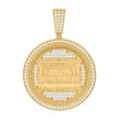 925 Sterling Silver Yellow-tone Mens Cubic-Zirconia Medallion Last Supper Religious Charm Pendant