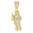 925 Sterling Silver Yellow-tone Mens Cubic-Zirconia St. Jude Saints Religious Charm Pendant