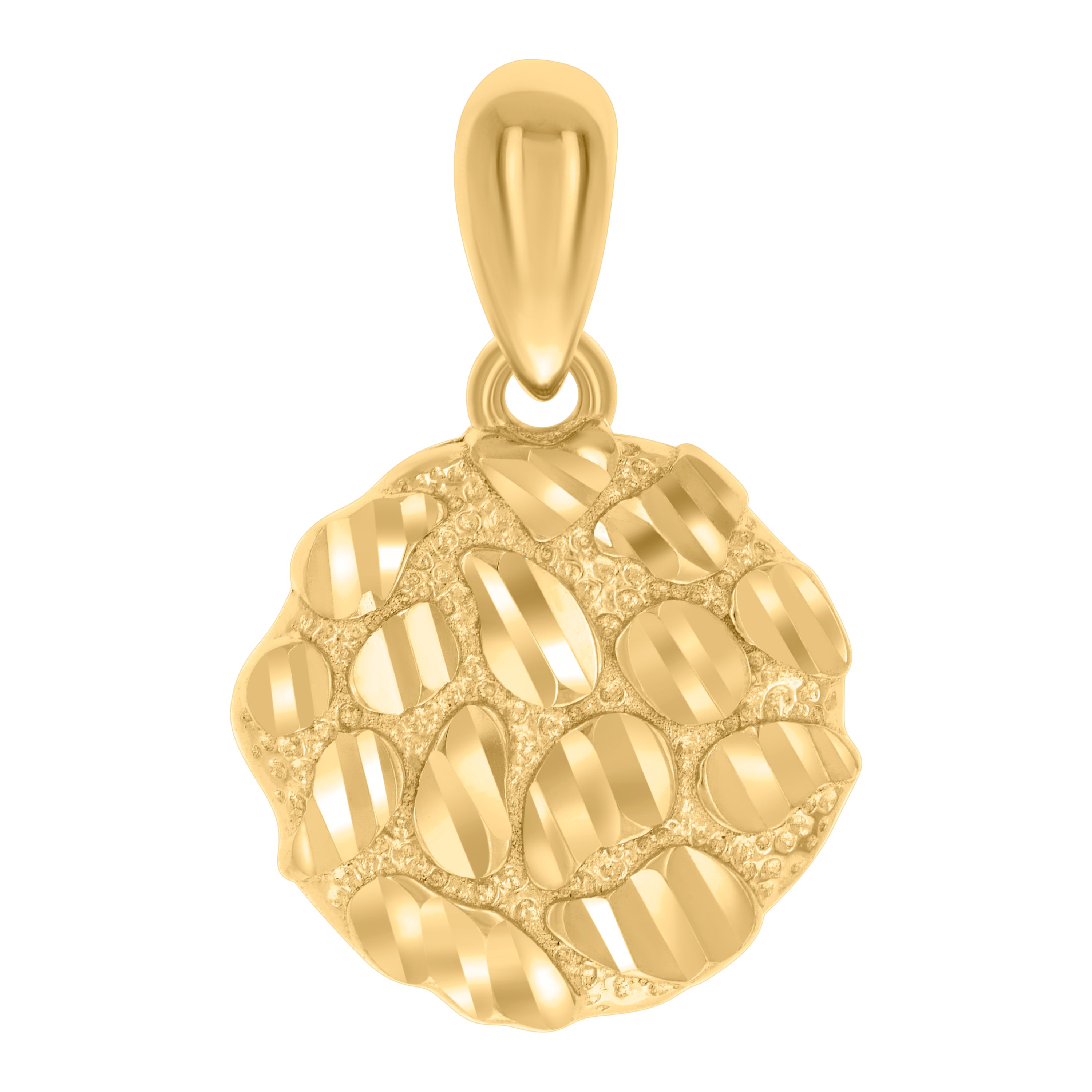 925 Sterling Silver Yellow-tone Womens Nugget Fashion Charm Pendant