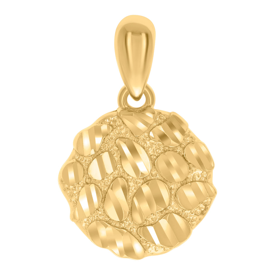 925 Sterling Silver Yellow-tone Womens Nugget Fashion Charm Pendant