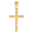 925 Sterling Silver Yellow-tone Mens Nugget Cross Religious Charm Pendant