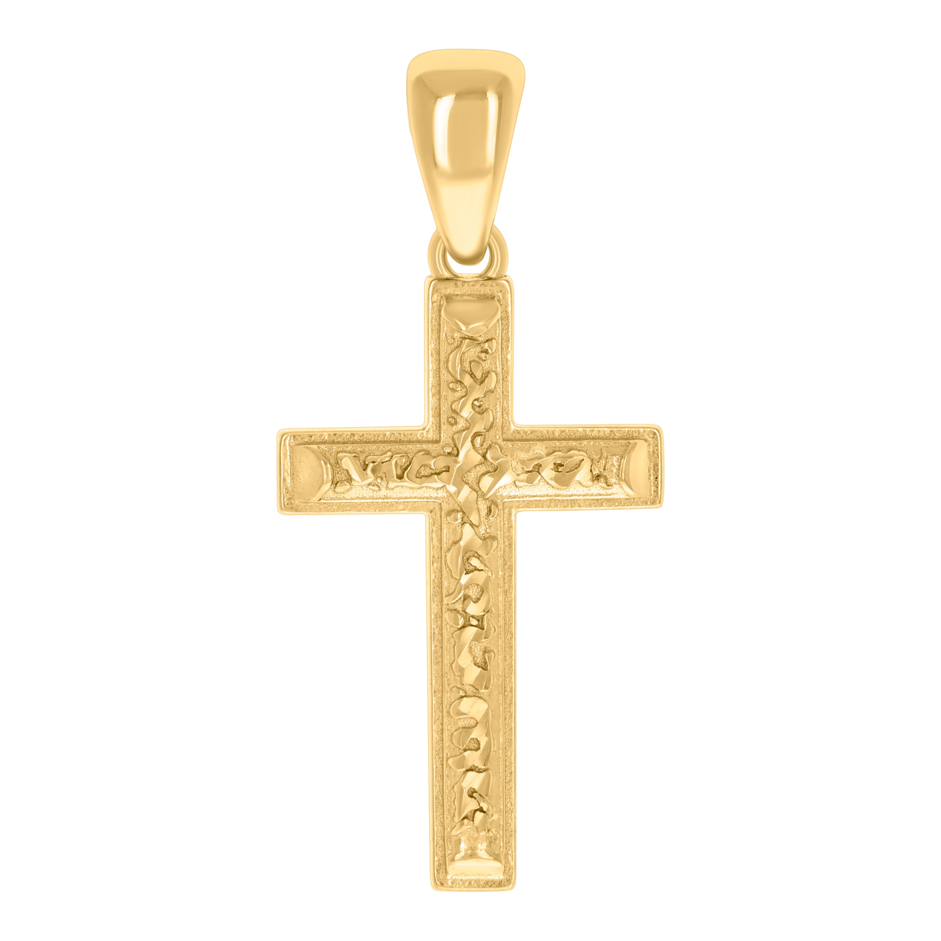 925 Sterling Silver Yellow-tone Mens Cross Religious Charm Pendant