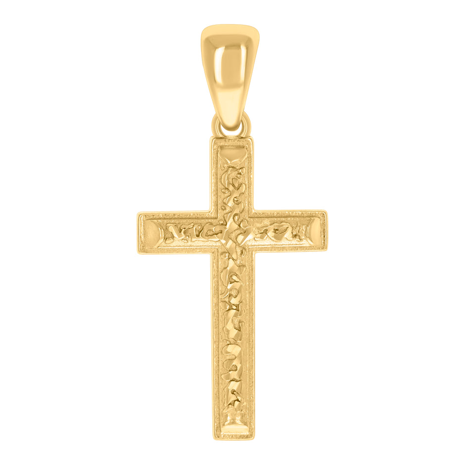 925 Sterling Silver Yellow-tone Mens Cross Religious Charm Pendant