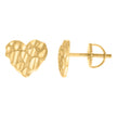 925 Sterling Silver Yellow-tone Womens Nugget Heart Stud Earrings