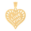 14kt Yellow Gold Womens I Love You Heart Charm Pendant 