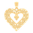 14kt Yellow Gold Womens Heart Charm Pendant
