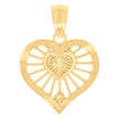 14kt Yellow Gold Womens Cross Heart Charm Pendant