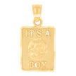14kt Yellow Gold Womens It’s A Boy Baby Charm Pendant