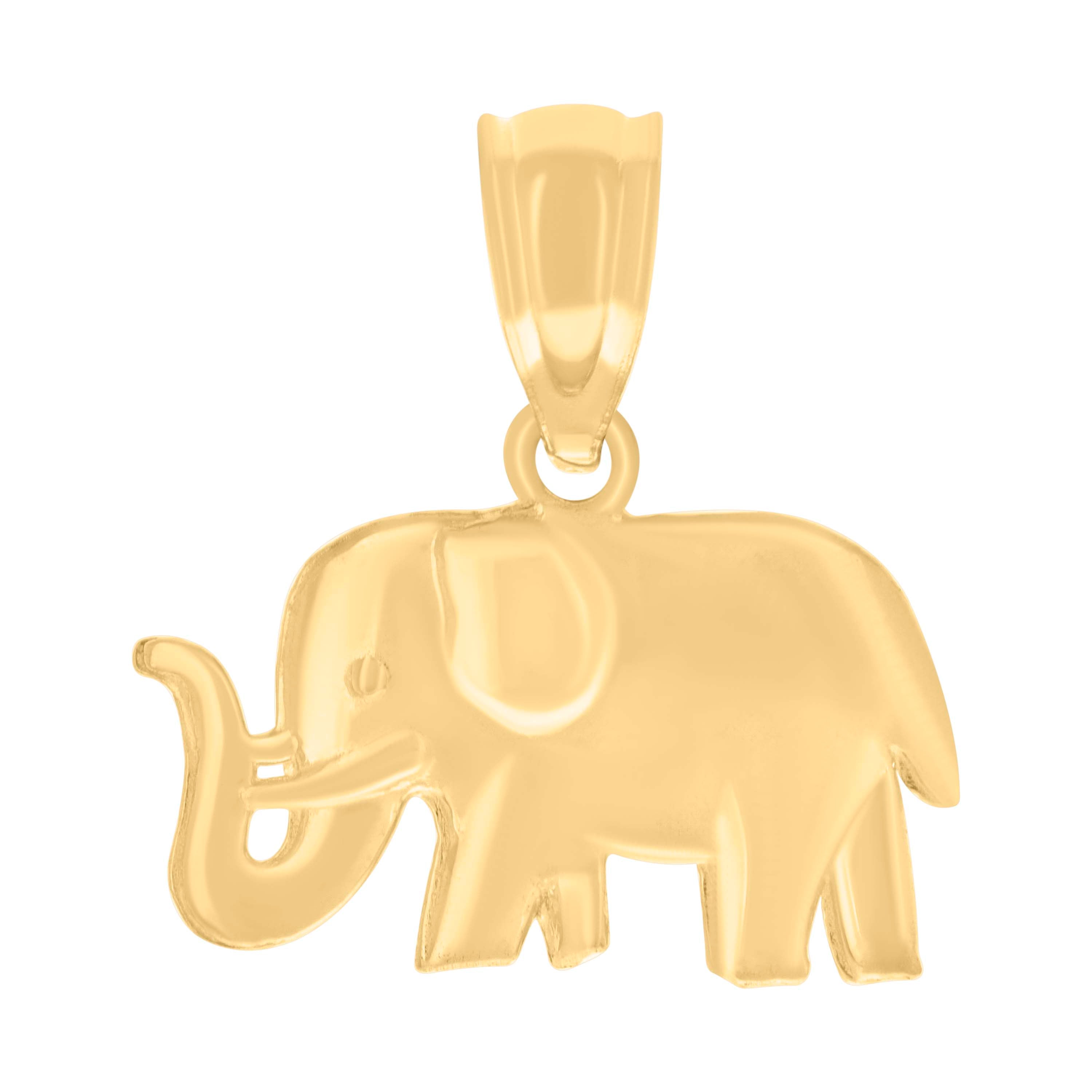 14kt Yellow Gold Womens Elephant Good Luck Animal Wildlife Charm Pendant