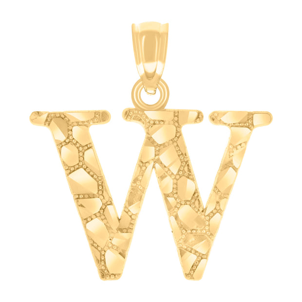 14Kt Gold Pendant Initial "W"