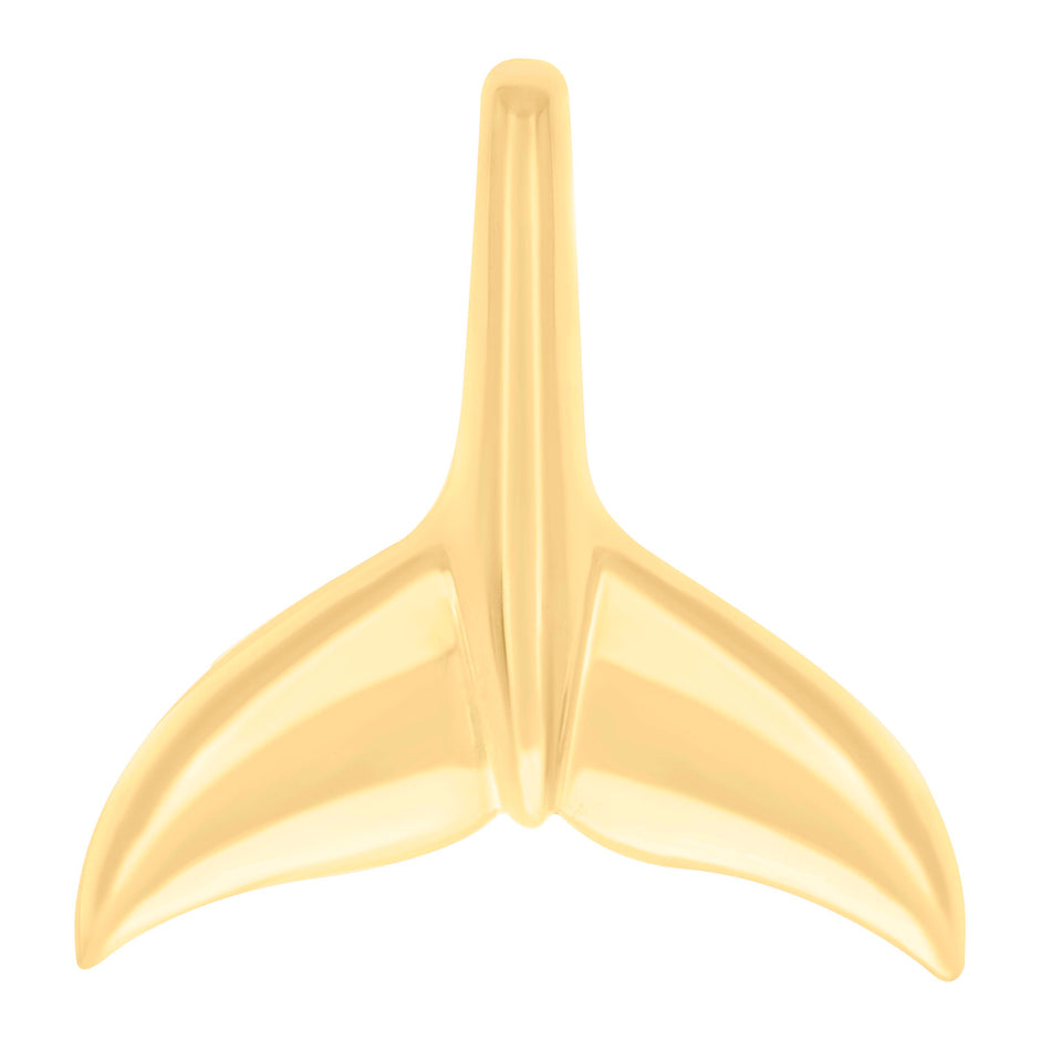 14kt Yellow Gold Womens Humpback Whale Tail Fish Ocean Charm Pendant 