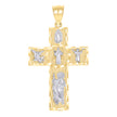 14kt Two-tone Gold Mens Saints Cross Religious Charm Pendant