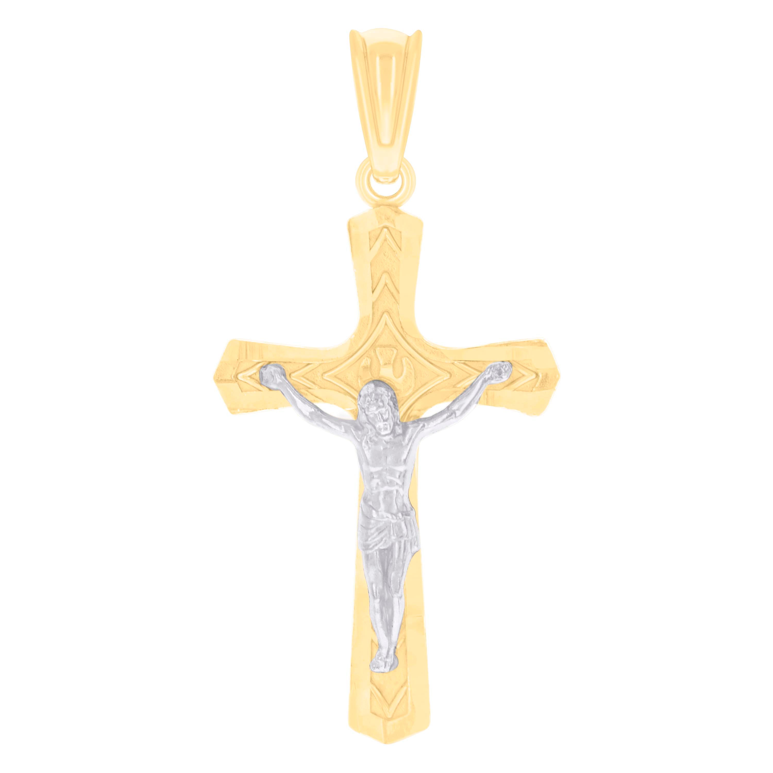 14kt Two-tone Gold Unisex St. Benedict Religious Charm Pendant 