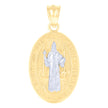 14kt Two-tone Gold Mens St. Benedict Religious Charm Pendant 