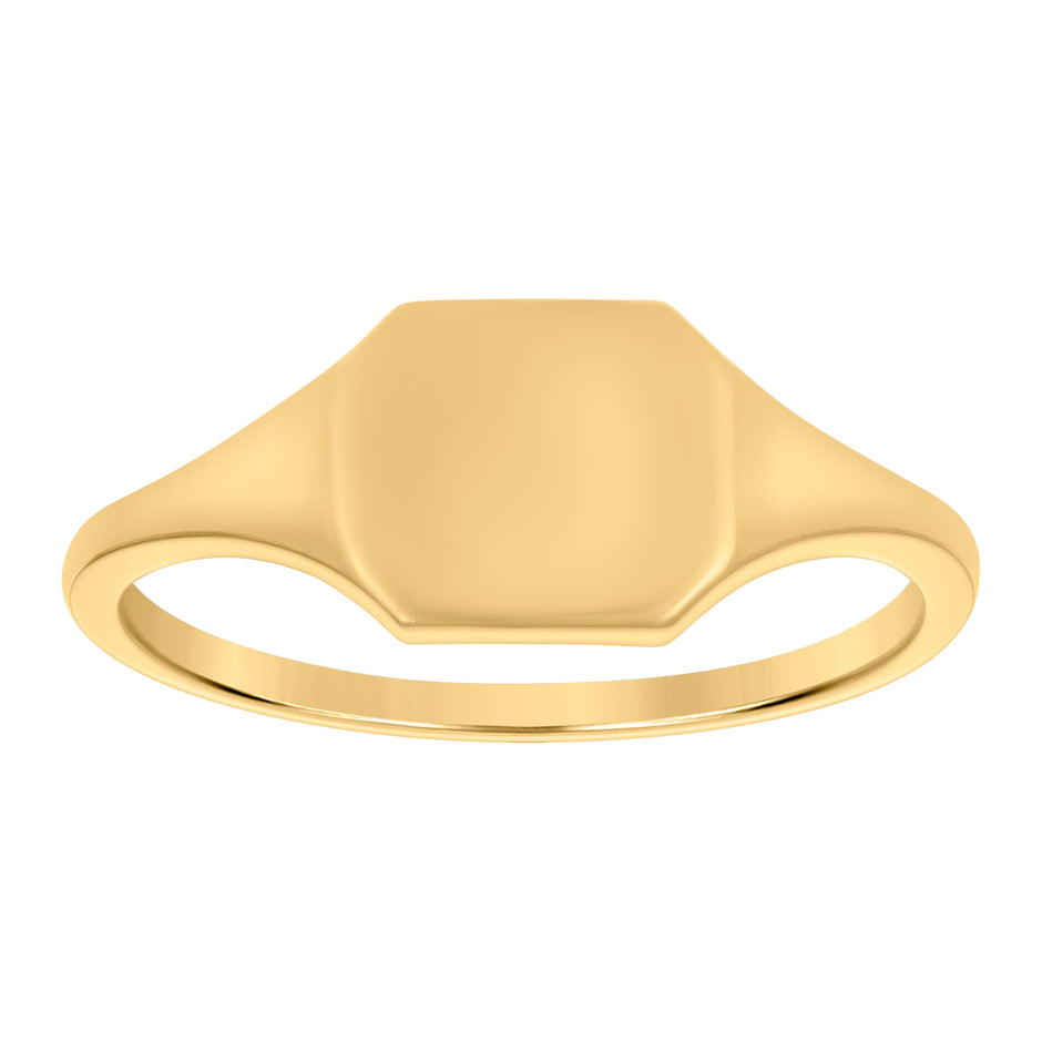 14Kt Yellow Gold Womens Square Head Signet Ring