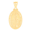 14kt Yellow Gold Womens Oval Virgin Mary Miraculous Medal Religious Charm Pendant